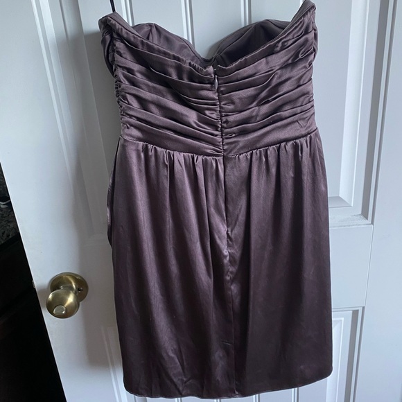 BEBE SWEETHEART NECKLINE PURPLE MINI SATIN DRESS XS - Picture 2 of 8